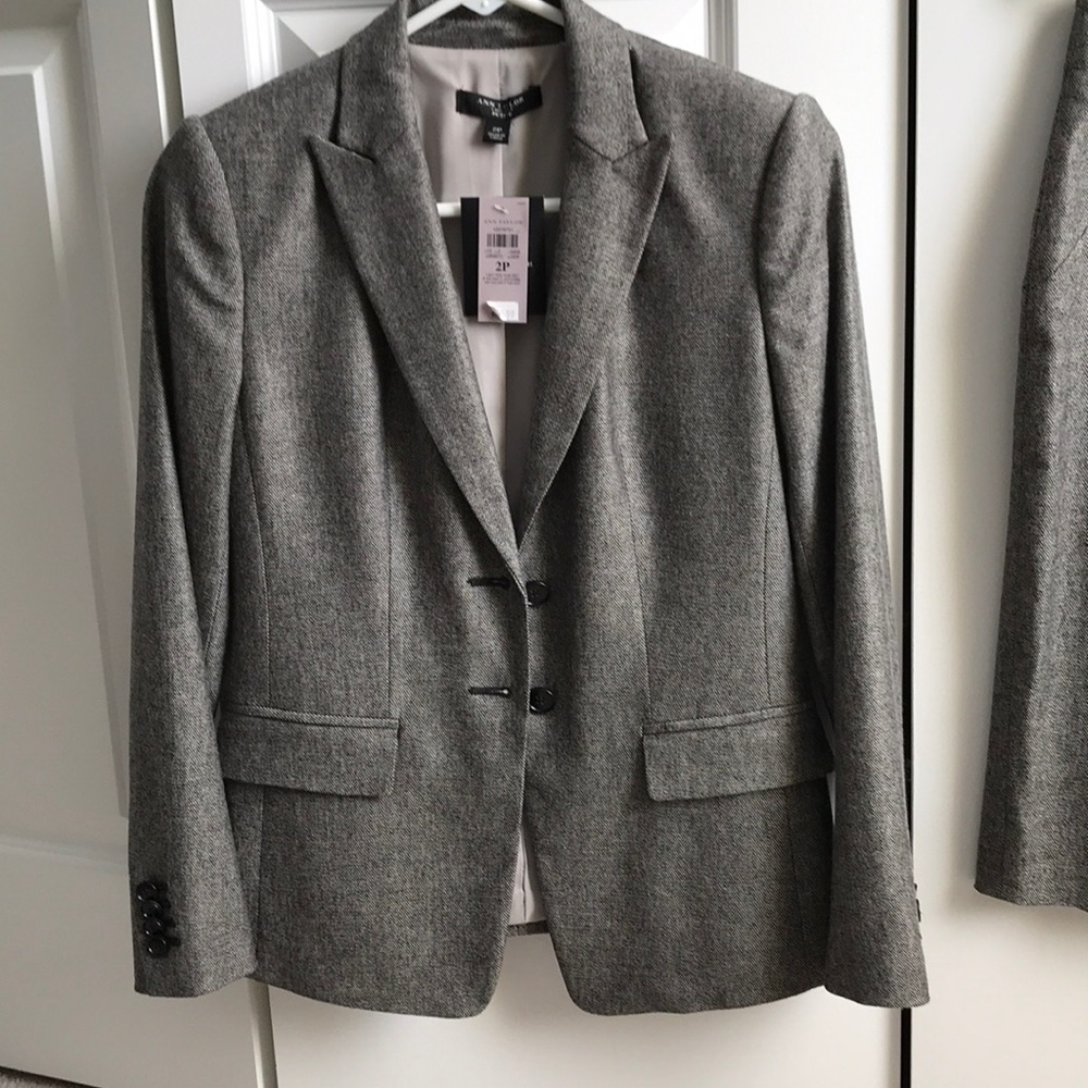 Ann Taylor neutral skirt suit